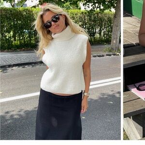 Djerf Avenue Cream Sleeveless Turtleneck